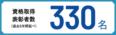 資格取得表彰者数(過去5年間延べ)330名